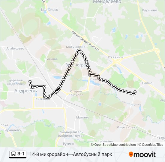 З-1 Bus Line Map