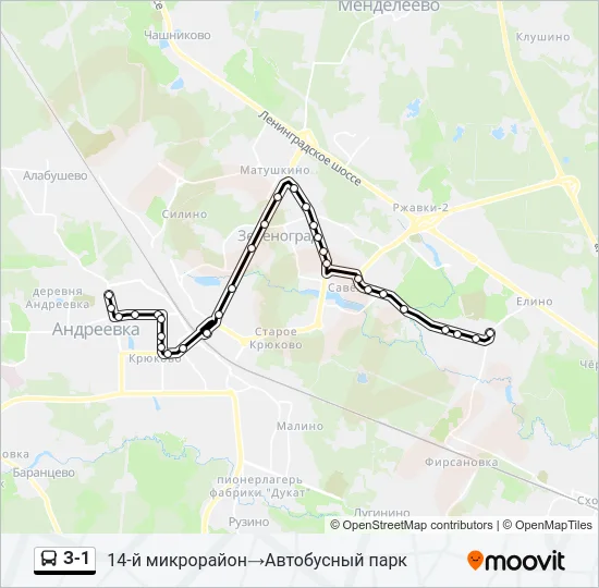 З-1 Bus Line Map