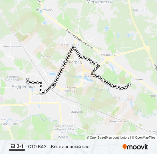 З-1 Bus Line Map