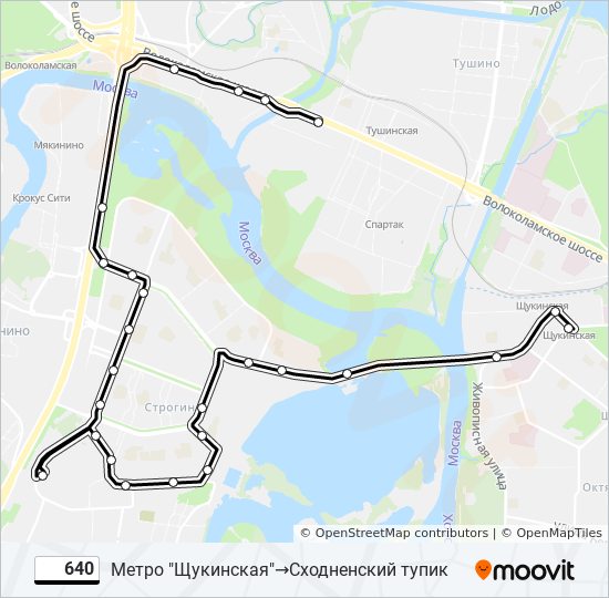 Маршрут 652 автобуса в строгино схема проезда