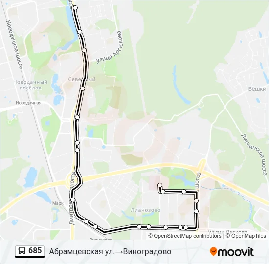 685 Bus Line Map