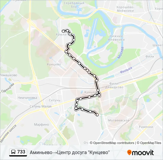733 Bus Line Map