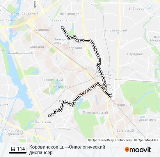 114 Bus Line Map
