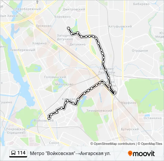 114 Bus Line Map