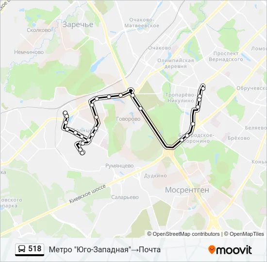 518 Bus Line Map