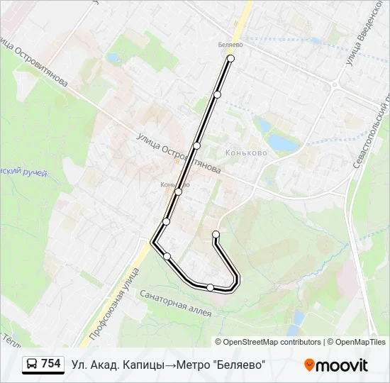 754 Bus Line Map