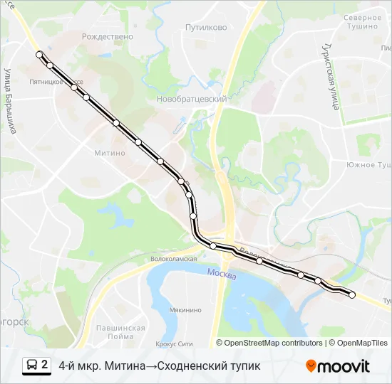 2 Bus Line Map