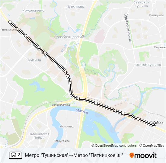 2 Bus Line Map