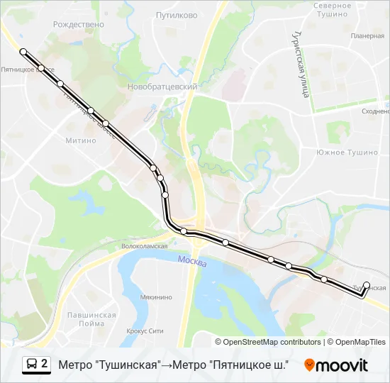 2 Bus Line Map