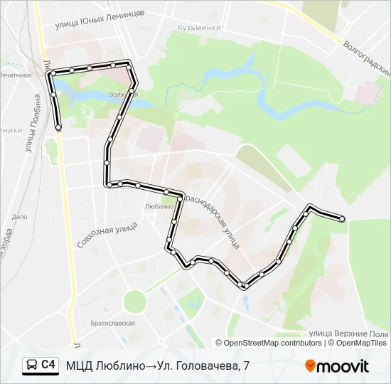 С4 Bus Line Map