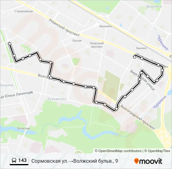 143 Bus Line Map