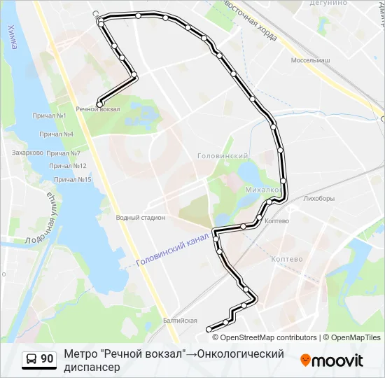 90 Bus Line Map