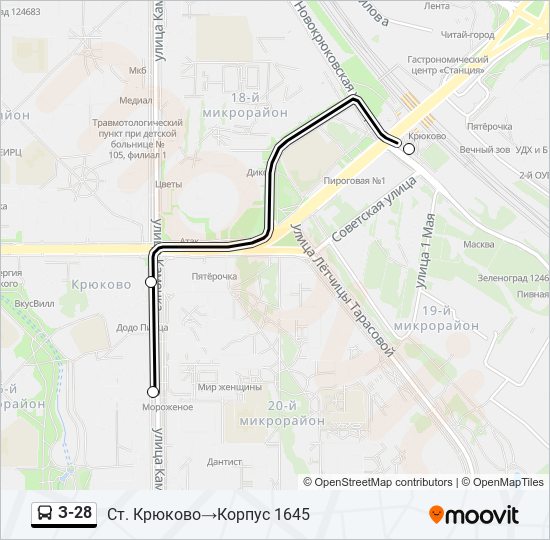 Автобус З-28: карта маршрута