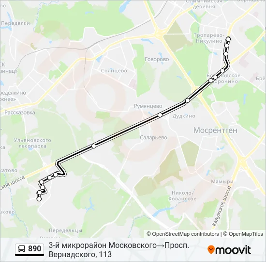 890 Bus Line Map