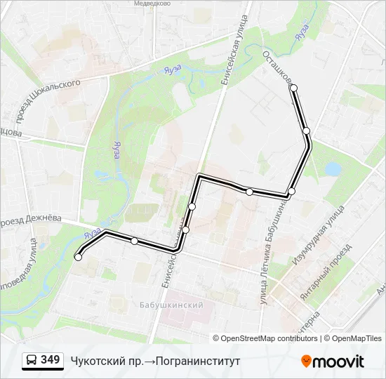 349 Bus Line Map