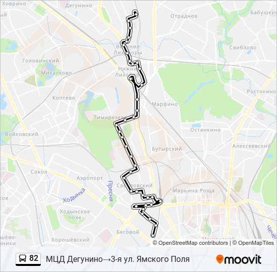 82 bus Line Map