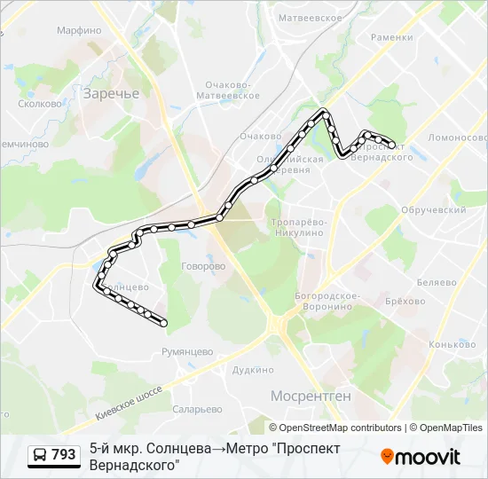 793 Bus Line Map