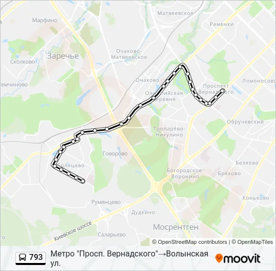 793 Bus Line Map