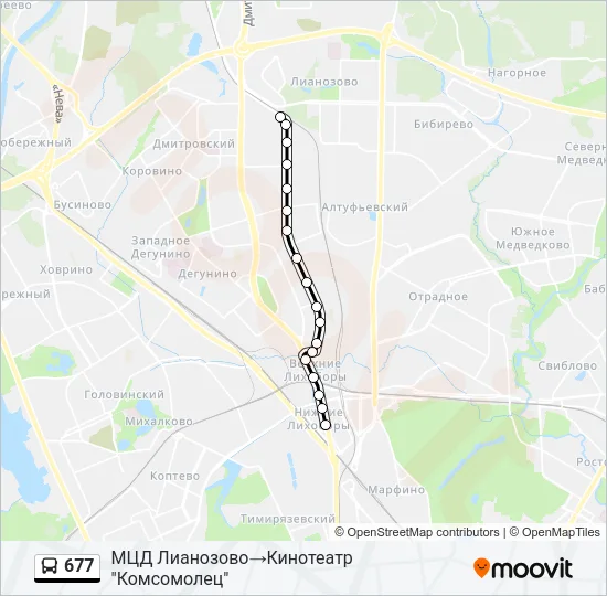 677 Bus Line Map