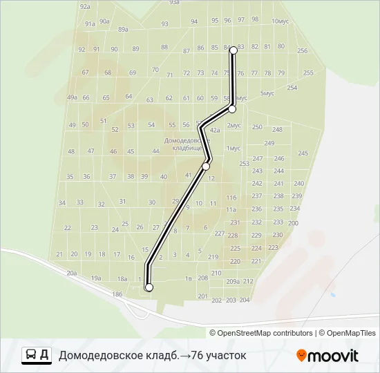 Автобус Д: карта маршрута
