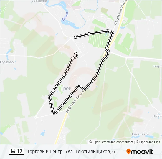Автобус 17: карта маршрута