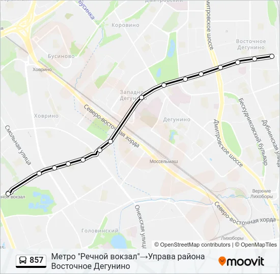 857 Bus Line Map