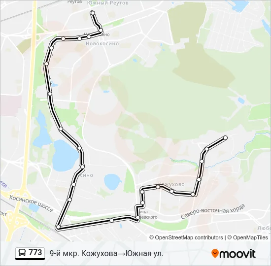 773 Bus Line Map