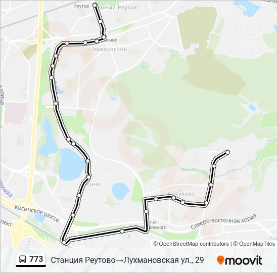 773 Bus Line Map