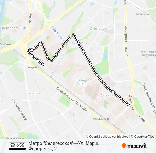 656 Bus Line Map
