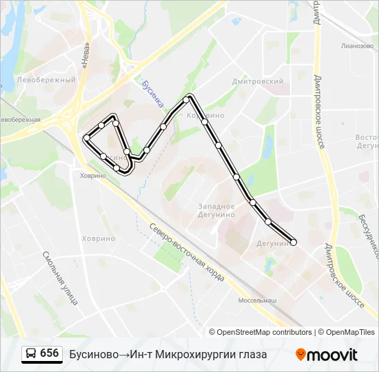 656 Bus Line Map