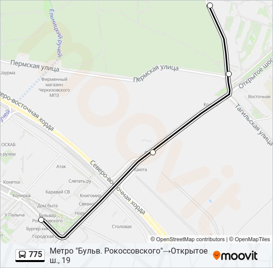 775 bus Line Map