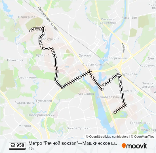 958 Bus Line Map