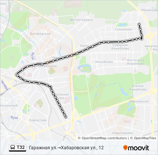 Т32 bus Line Map