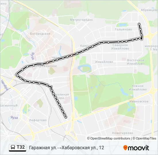Т32 Bus Line Map