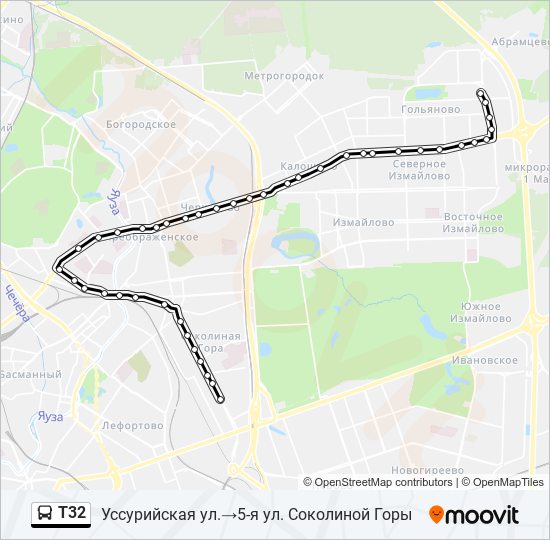 Т32 bus Line Map