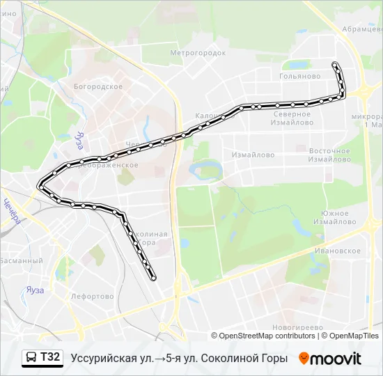 Т32 Bus Line Map
