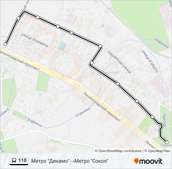 110 bus Line Map