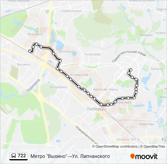 722 Bus Line Map