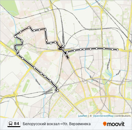 Маршрут 84 автобуса в минске с остановками на карте