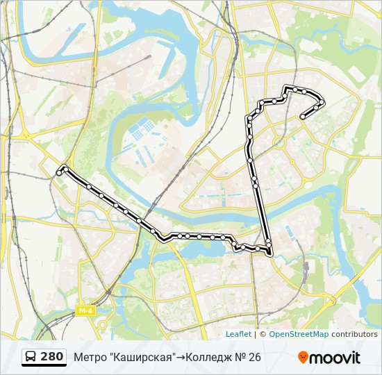 Автобус 280 маршрут остановки и расписание