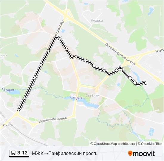 З-12 bus Line Map