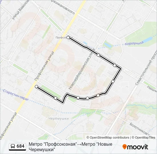 684 Bus Line Map