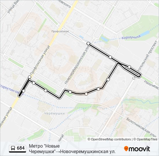 684 bus Line Map