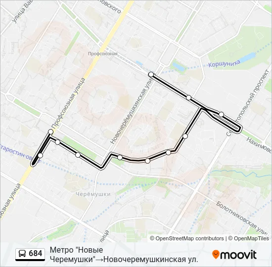 684 Bus Line Map