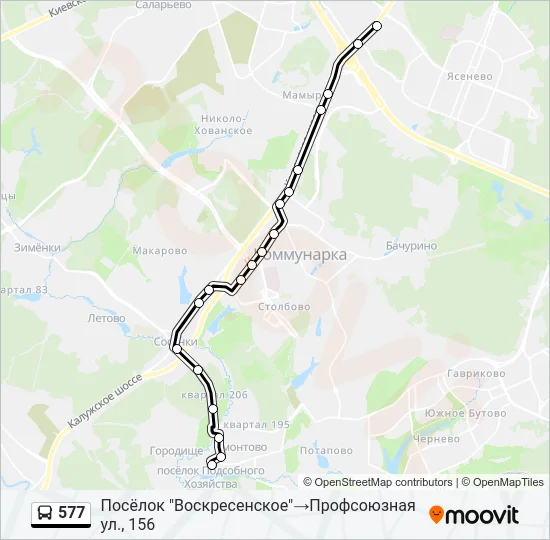 577 Bus Line Map