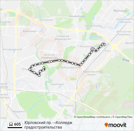 605 Bus Line Map