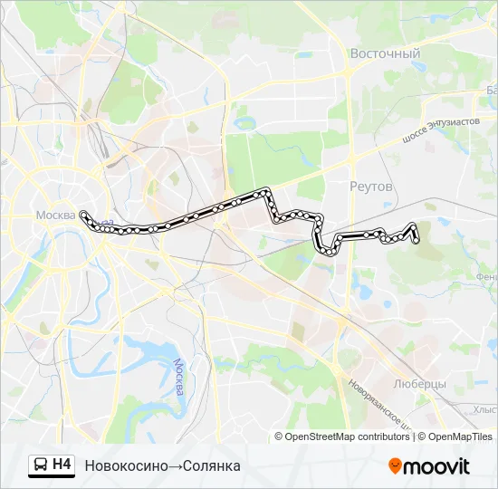 Н4 Bus Line Map