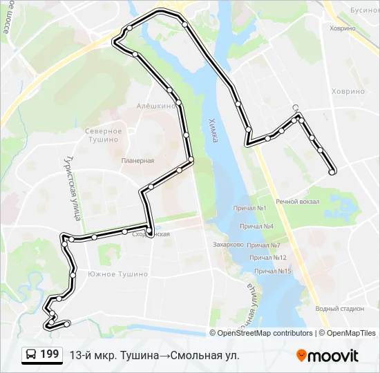 199 Bus Line Map