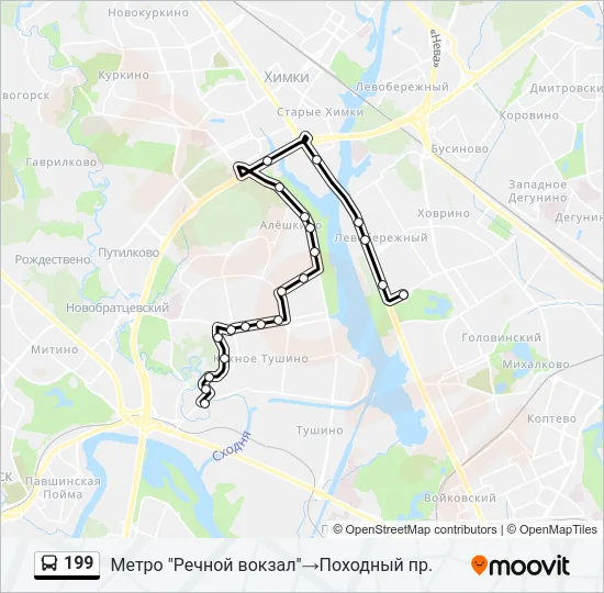 199 Bus Line Map
