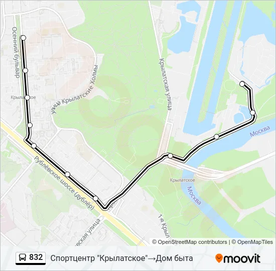 832 Bus Line Map